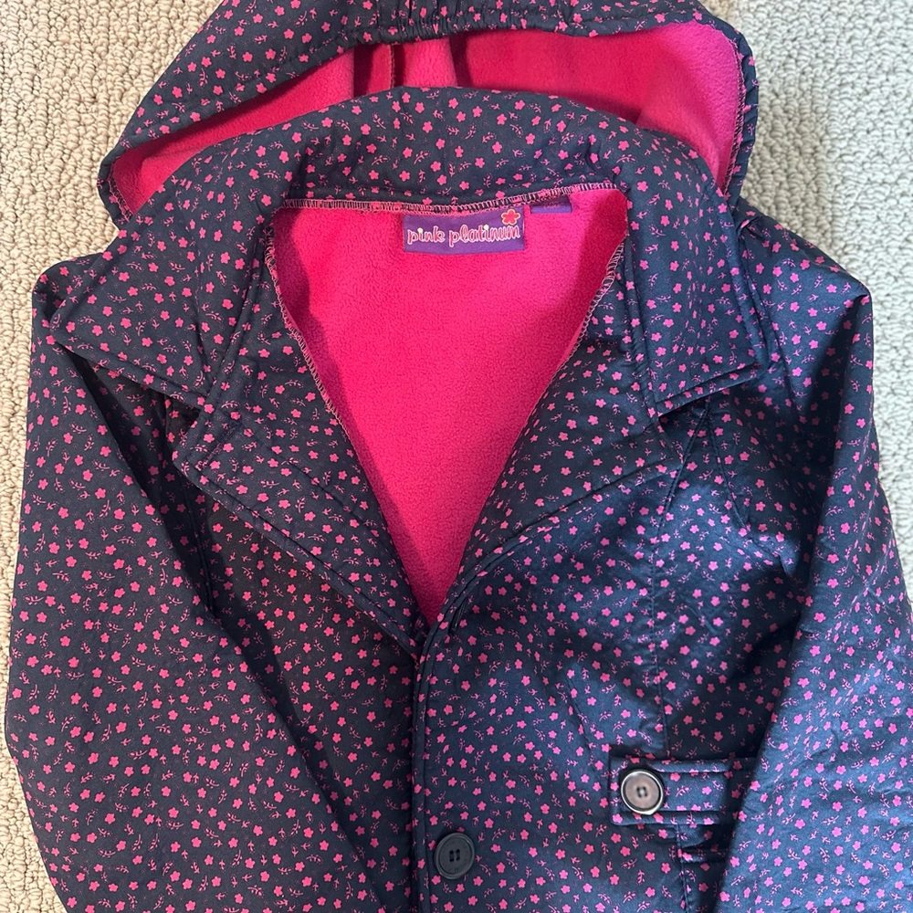 Waterproof & Warm Navy and Pink Flower Size 10/12 by Pink Platinum - Picture 2 of 10